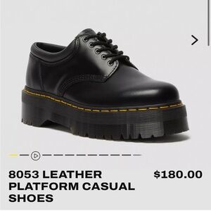 Dr. Marten 8053 leather platform casual shoes in black